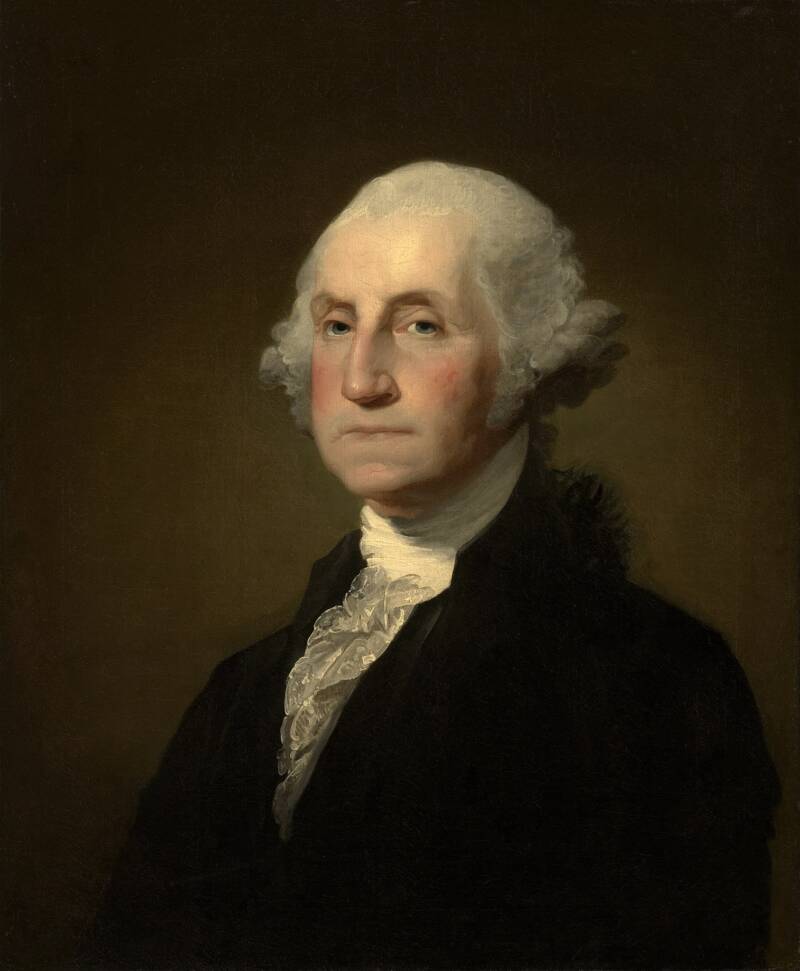 Portrait Of George Washington With Protruding Lips