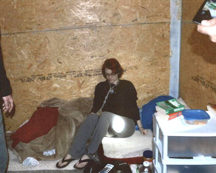 Kala Brown Chained Inside The Shipping Container