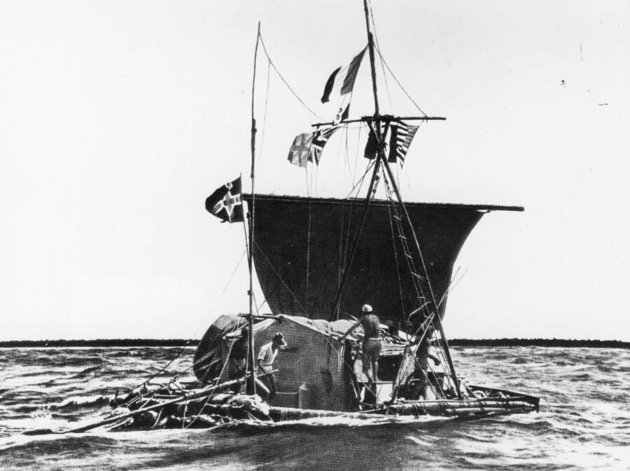 Thor Heyerdahl Aboard The Kon Tiki Raft