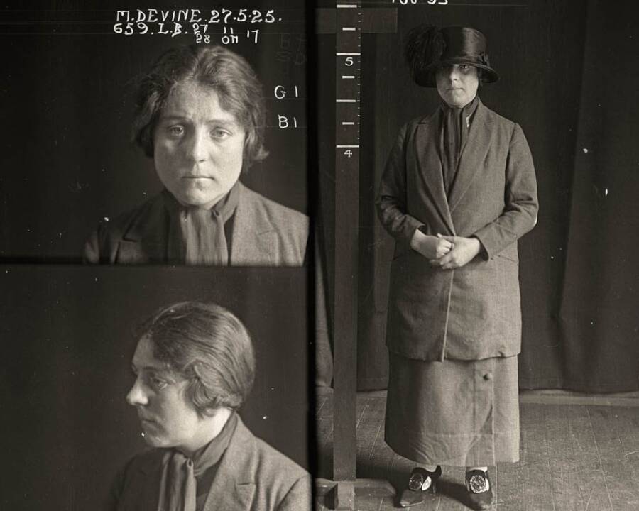 Mugshot Of Tilly Devine In 1925