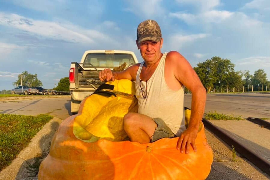 Nebraska Man Inside A Pumpkin