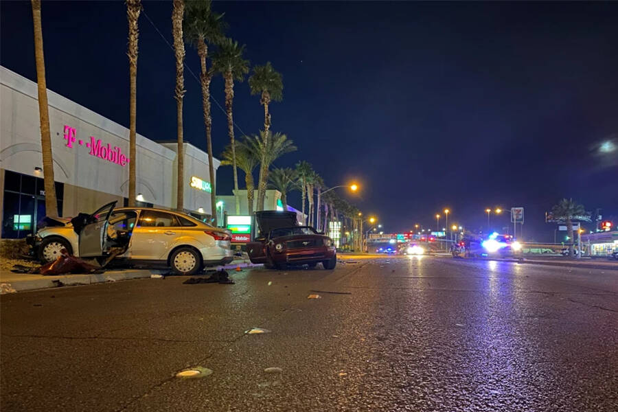 Accident de voiture à Las Vegas