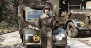 Princess Elizabeth In Front Of A Truck