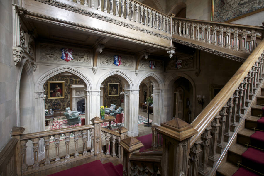 Red Staircase Highclere Downton Abbey