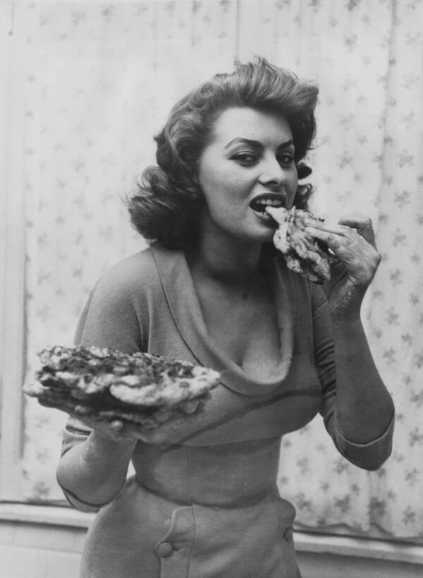 Sophia Loren Eating Bread