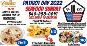 Virginia 9 11 Themed Menu