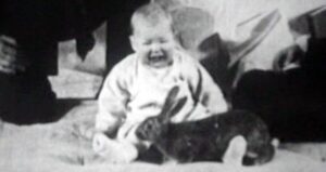 Albert Crying With A Rabbit