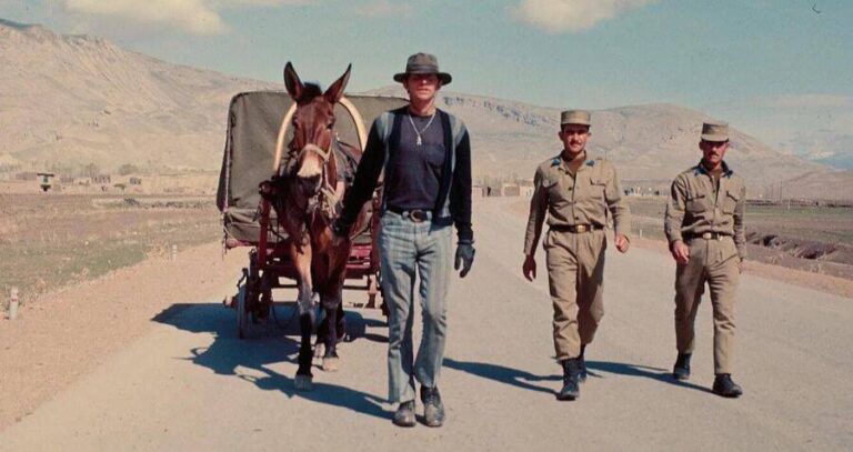 Dave Kunst With His Mule And Two Soldiers