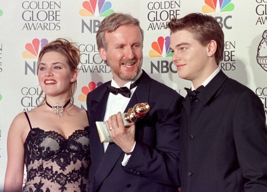 James Cameron With Golden Globe