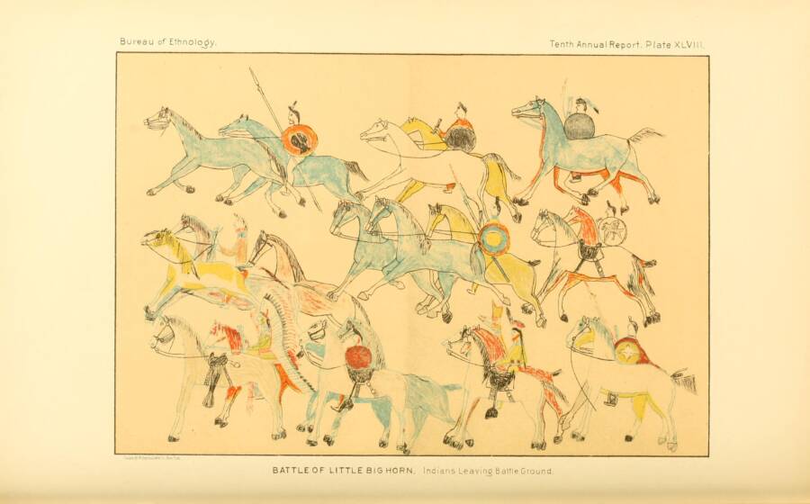 Red Horse Illustration Of The Battle Of Little Bighorn