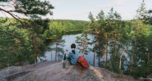 Finnish Woman By Lake