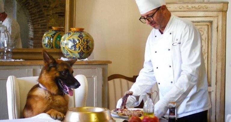 Gunther Eating Dinner