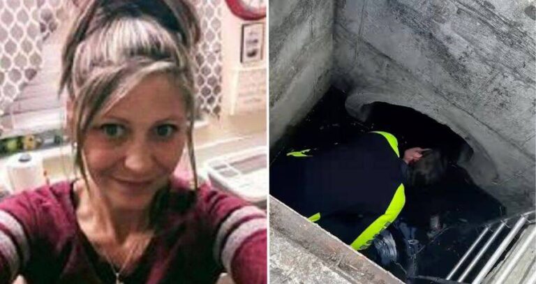 Lyndsey Kennedy Alongside Rescue Worker In Pipe