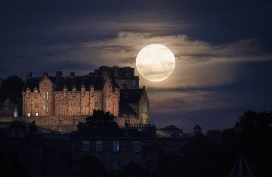 Full Moon Behind Edinburgh Castle