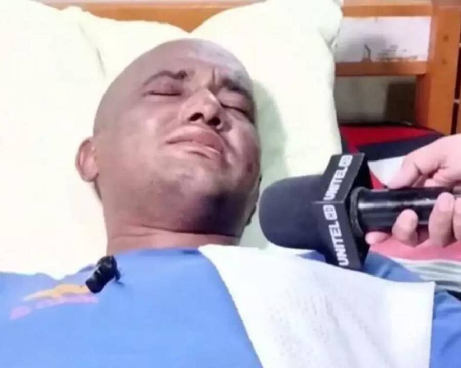 Jhonatan Acosta In A Hospital Bed