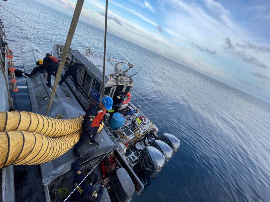 Navy Sailors Aboard The Submarine