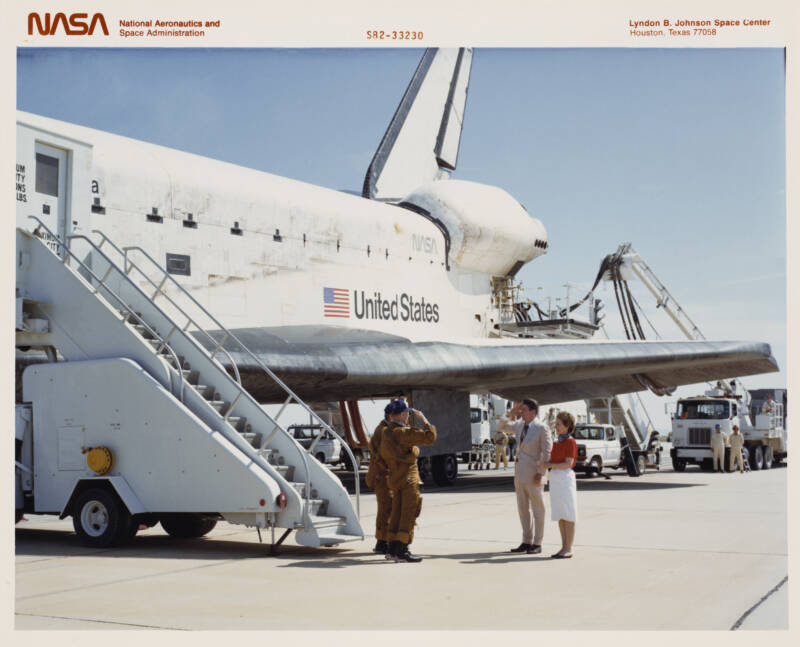 Ronald Reagan With Space Shuttle