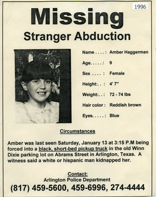 Amber Hagerman Missing Poster