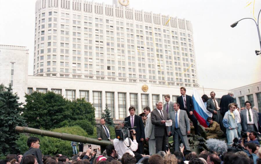 Boris Yeltsin Speaking During Coup