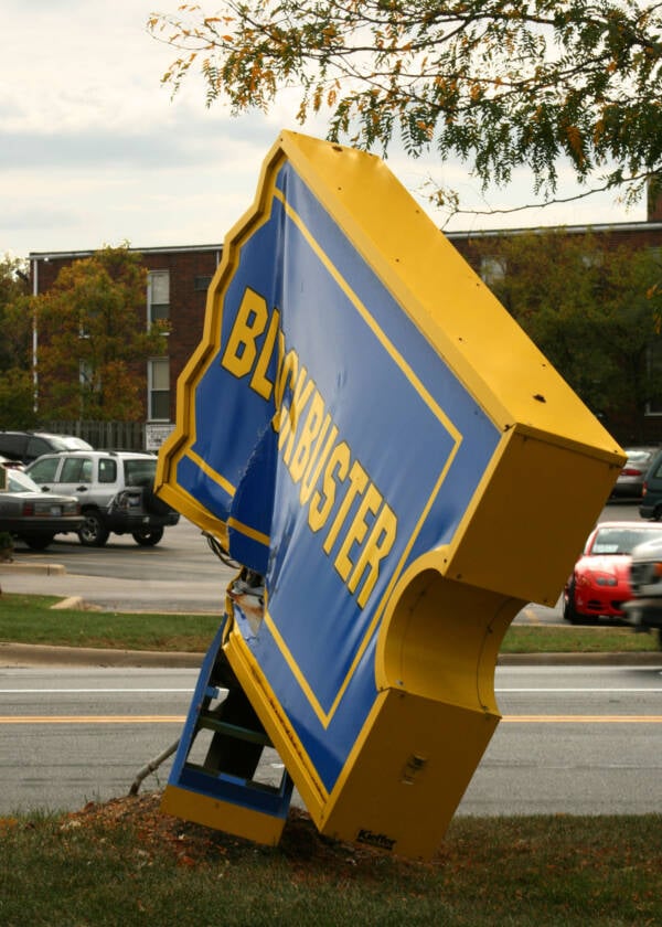 Collapsed Blockbuster Sign
