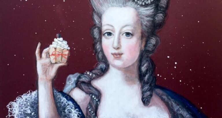 Marie Antoinette Holding A Cupcake