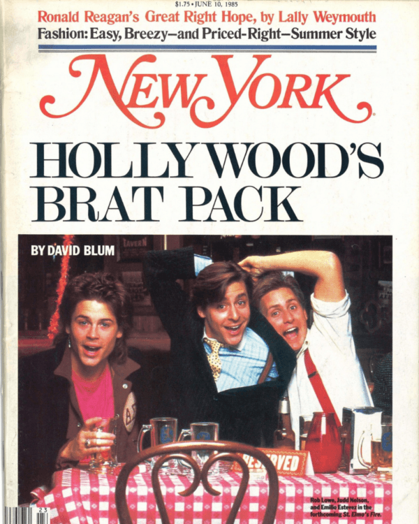 Brat Pack In New York Magazine