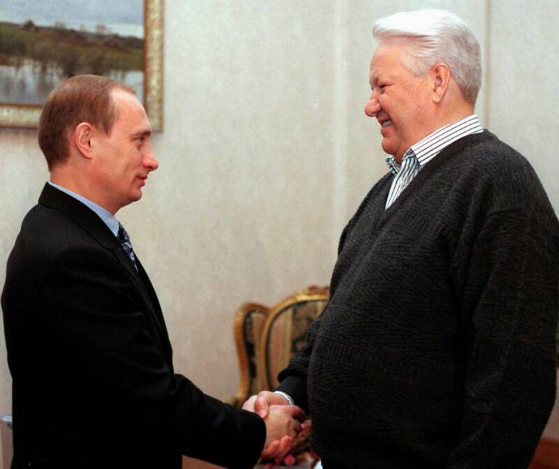 Vladimir Putin And Boris Yeltsin