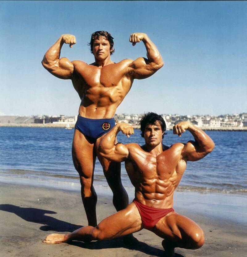Bodybuilder Arnold Schwarzenegger Posing