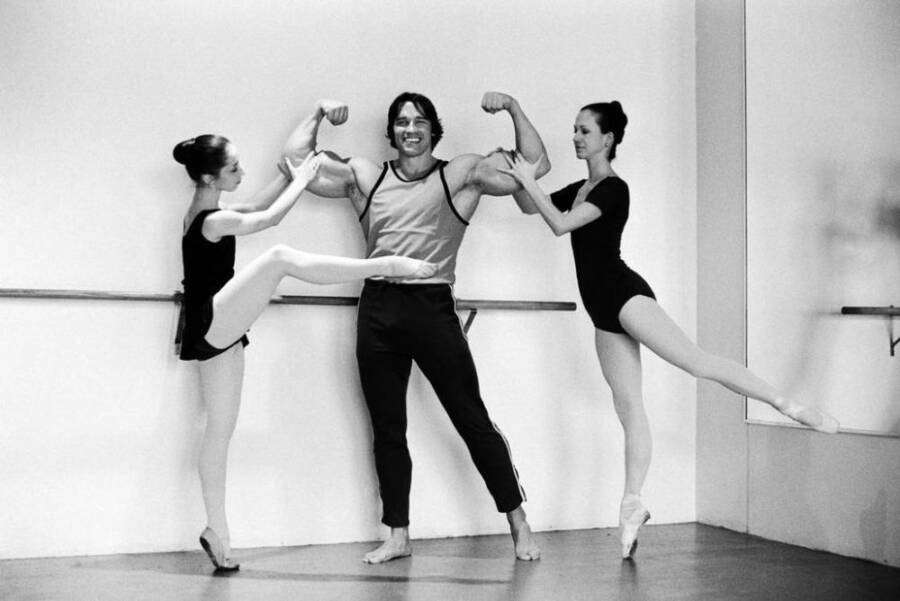 Arnold Schwarzenegger With Ballerinas