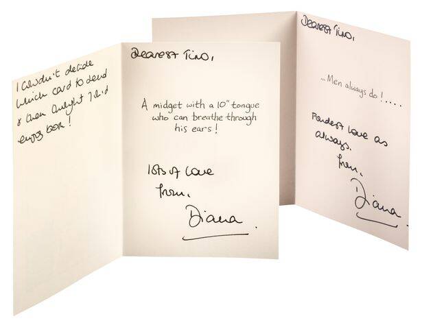 Inside Of Greeting Cards Sent By Princess Diana