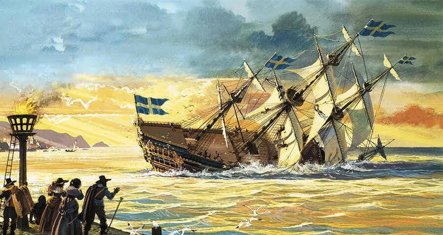 Painting Of Warship Vasa