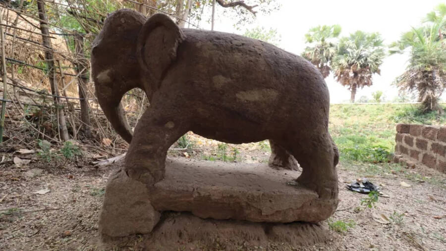 Ancient Buddhist Elephant Statue
