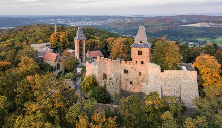 Aerial View Of Frankenstein Castle Walls