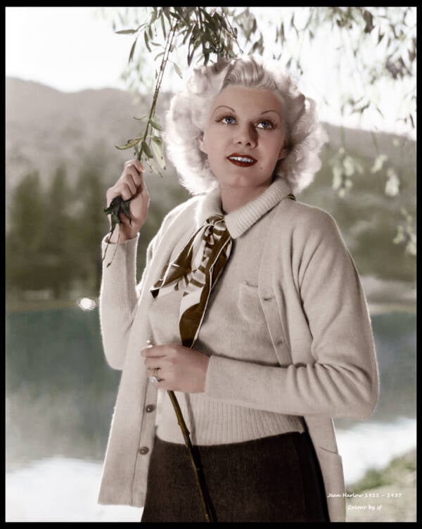 Color Photo Of Jean Harlow