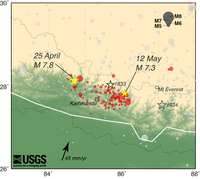 Nepal Aftershock Map