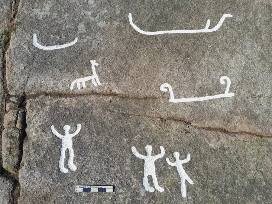 Petroglyph Of People And Animals