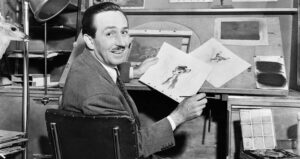 Walt Disney Drawing At Desk