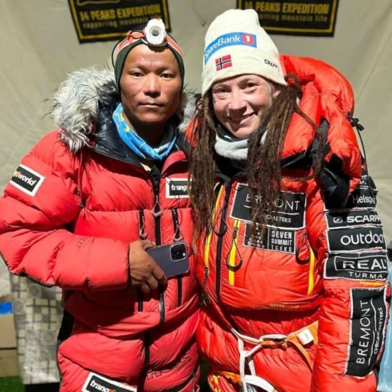 Kristin Harila And Tenjin Sherpa