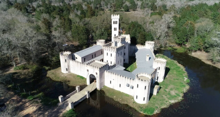 Newmans Castle With Moat From Above