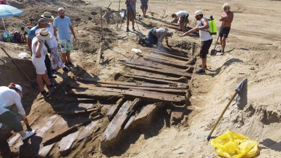 Wooden Remains Of Roman Ship