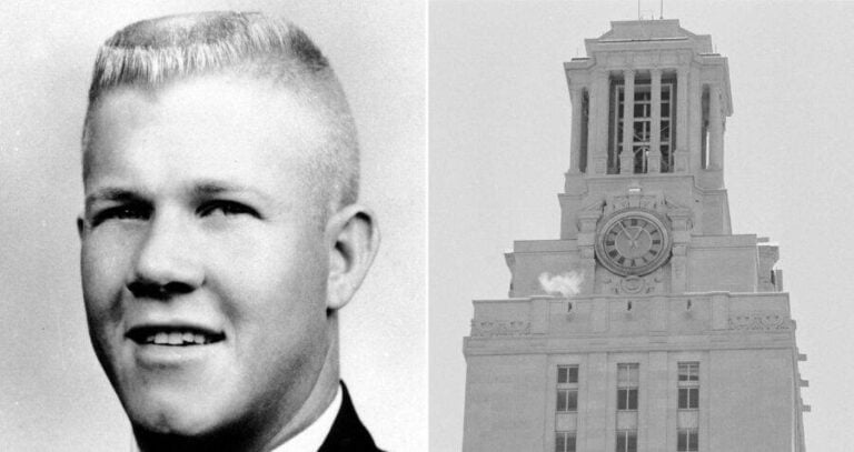 Charles Whitman Alongside University Of Texas Tower