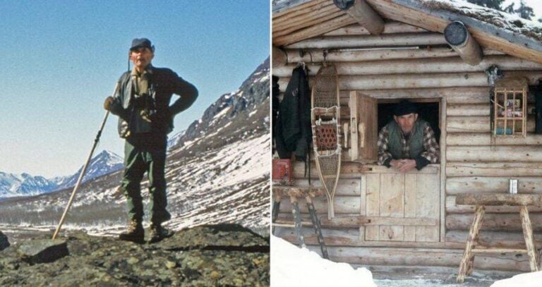 Dick Proenneke Alongside Hut