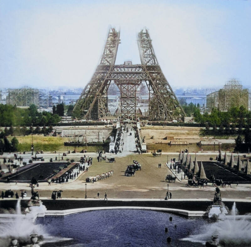 Eiffel Tower Under Construction