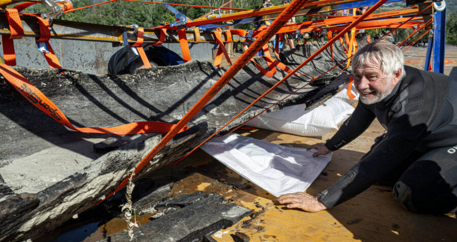 Enormous And Fully Intact Ancient Canoe Found In Swiss Lake