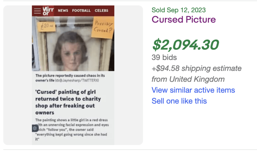 Painting Ebay Listing
