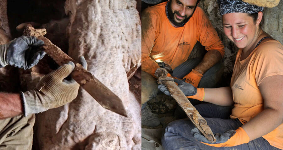 Four 1,900-year-old Roman swords found in Judean Desert, likely