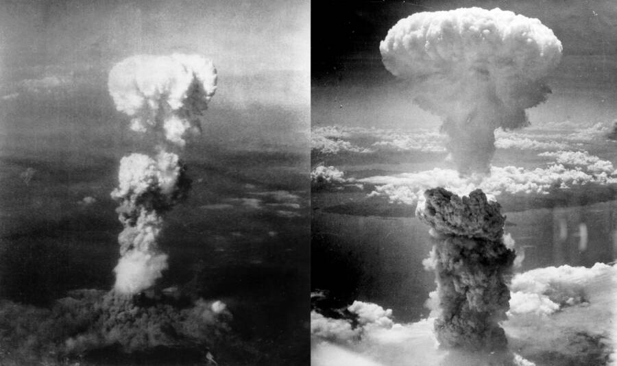 Mushroom Clouds Over Hiroshima And Nagasaki