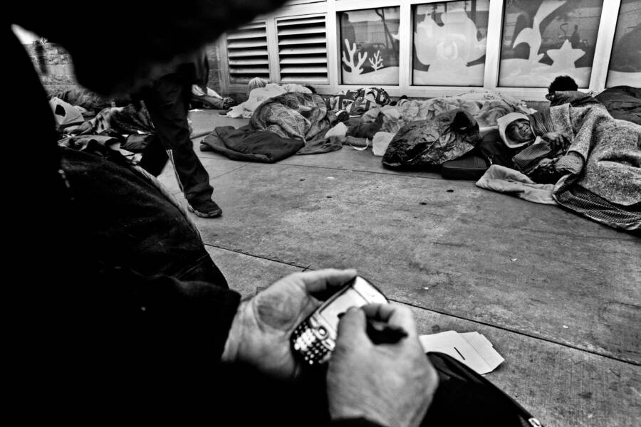 Homeless People In Skid Row