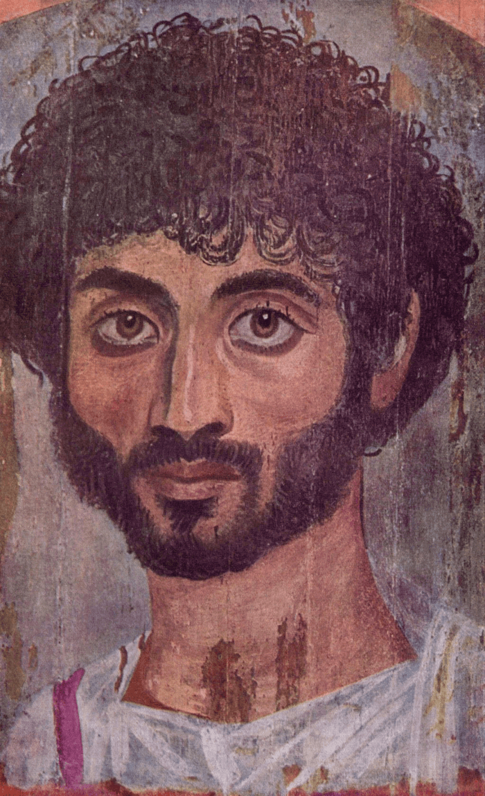 Fayum Mummy Portrait Of A Man With Curly Hair
