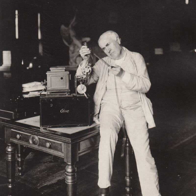 Thomas Edison With His Kinetoscope